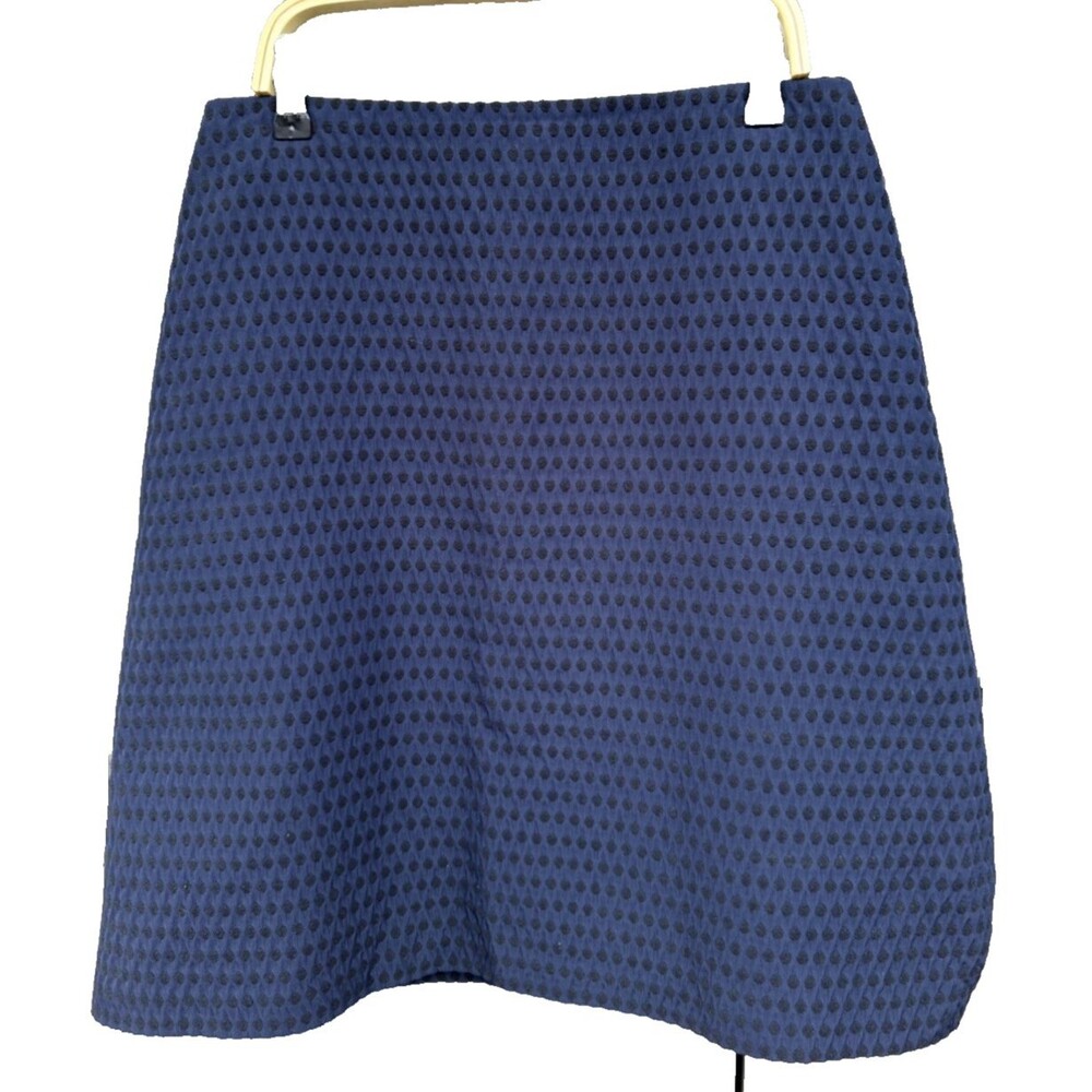Boden A-line Skirt Women Size 8 R Navy Blue With Black Polka Dots Lined Pockets